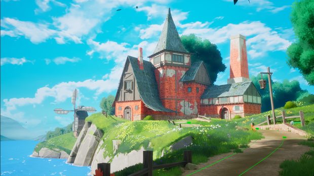 成片：山坡上的小屋 —— 调整天空球与环境光照后的最终画面